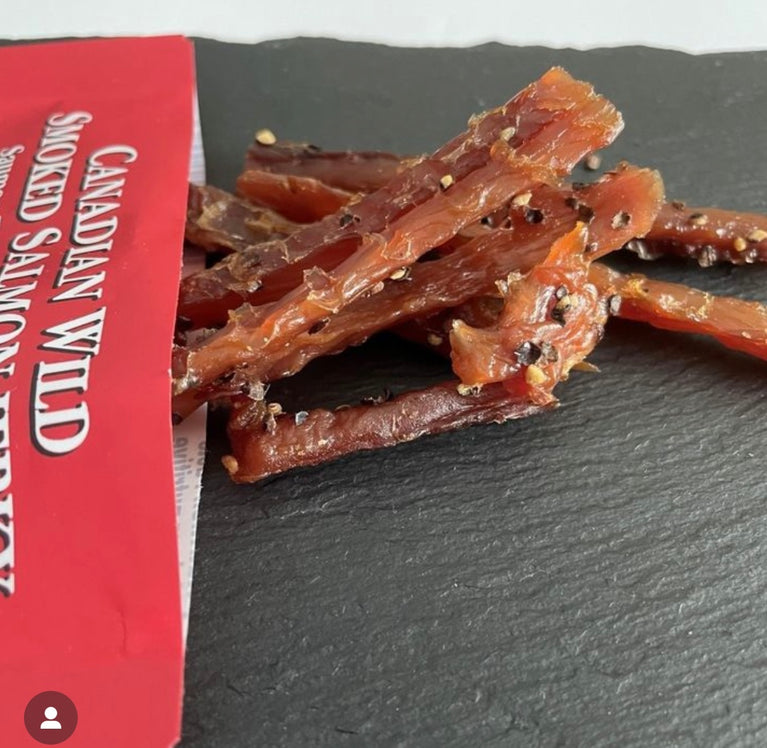 Natural Wild Smoked Salmon Jerky Peppered (30g)