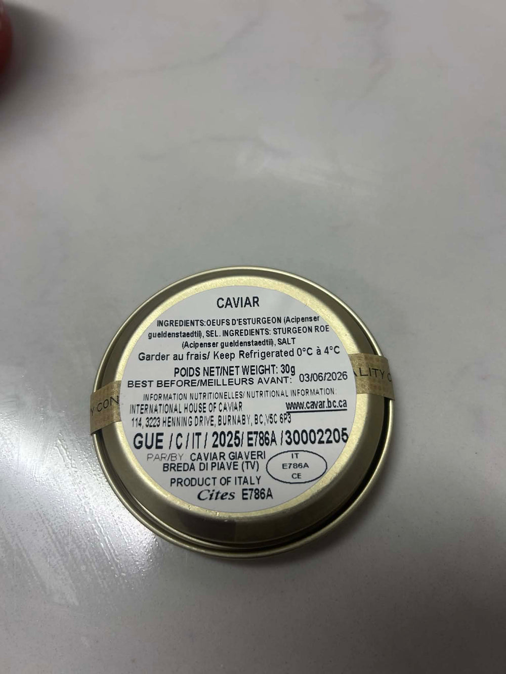 Osetra Sturgeon Caviar 30g