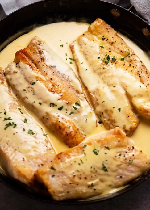 Rock Fish Fillet with White Wine Dill Sauce recipe.